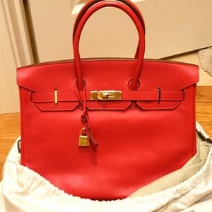 HERMES BIRKIN 35RED GOLD HW. (VERMILLION).